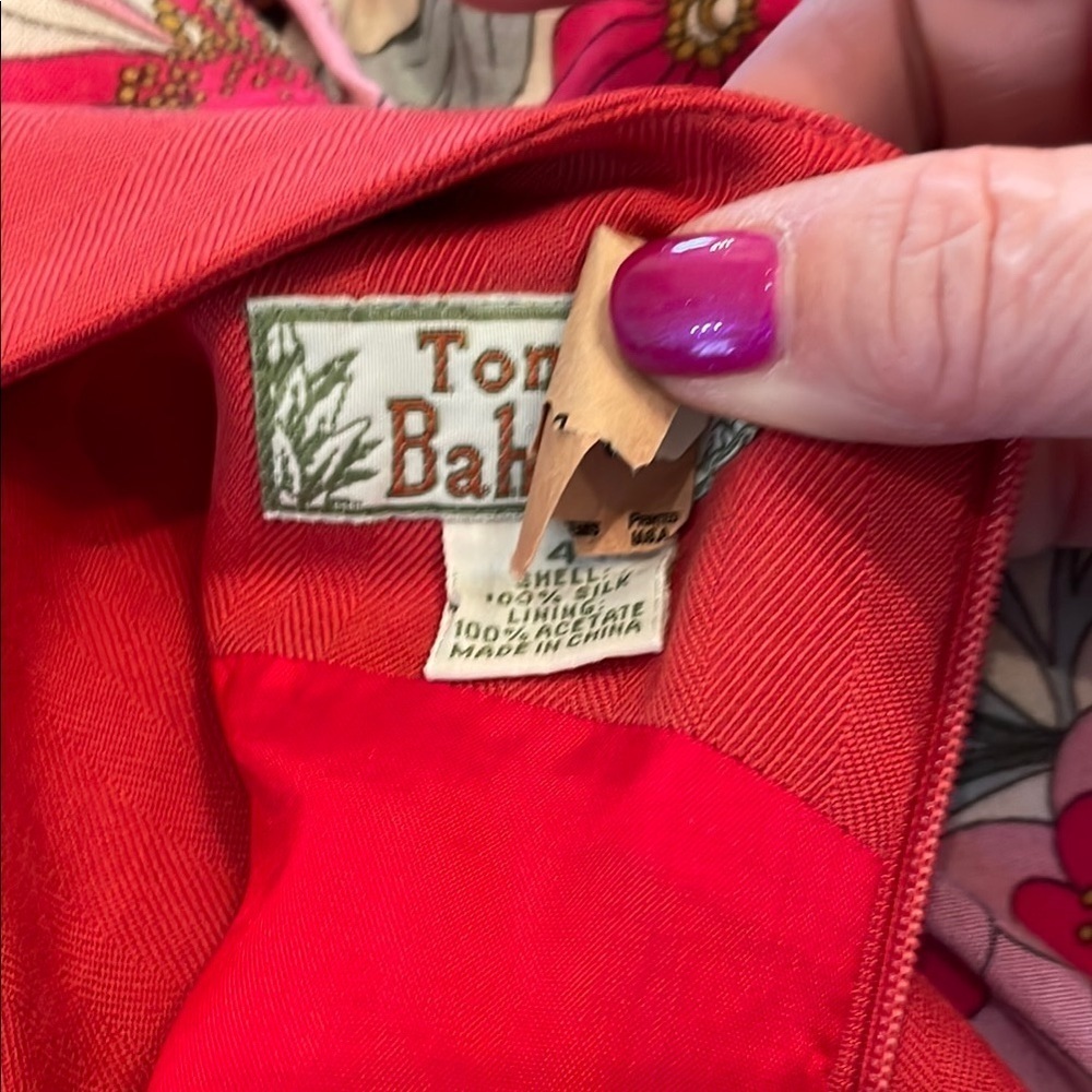 Elegant Tommy Bahama Orangish-Red Sleeveless Dress - Picture 4 of 5
